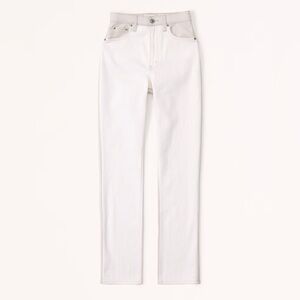 NWT Abercrombie &Fitch Mixed Fabric Ultra High Rise 90s Straight Jean Curve Love